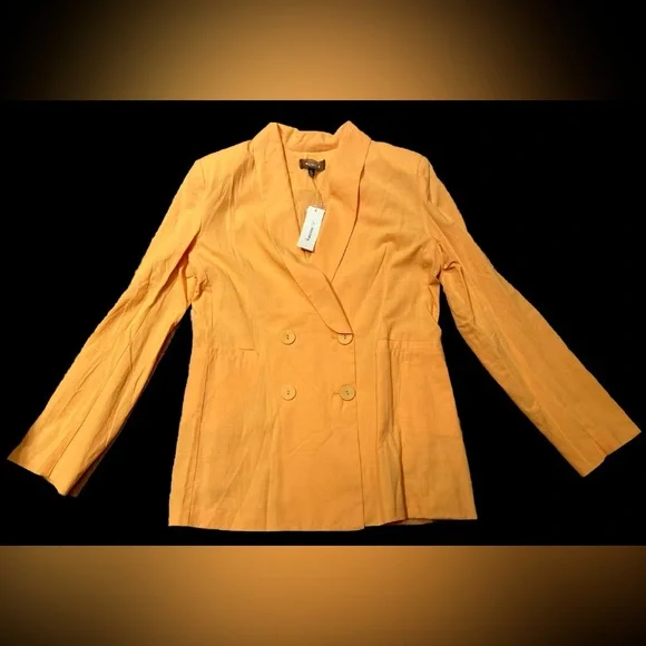 Francesca’s Lined Tangerine Blazer - Picture 3 of 15
